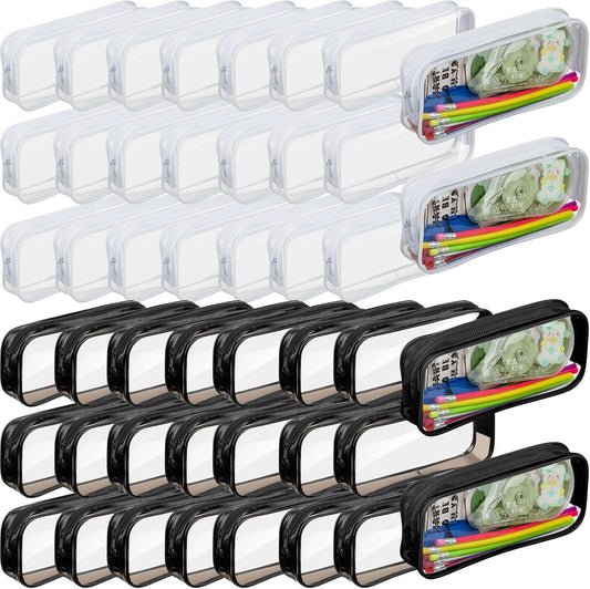 Clear zippered pencil pouch with custom full-color UV print