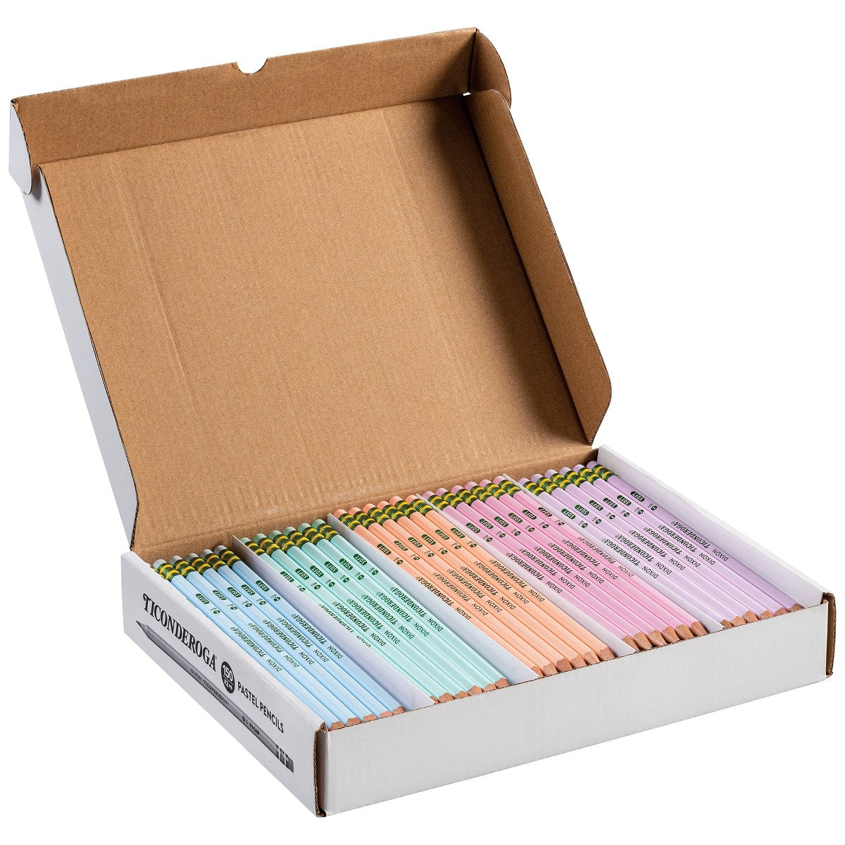 Laser-engraved pastel Ticonderoga pencils with custom names