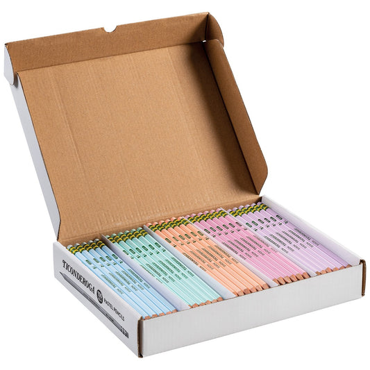 Laser-engraved pastel Ticonderoga pencils with custom names