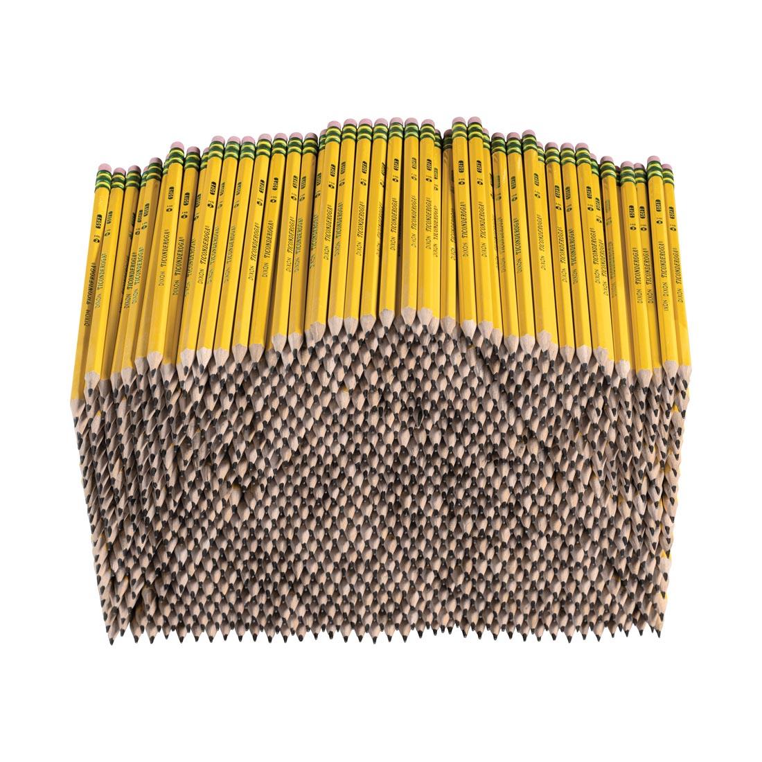 Laser-engraved yellow Ticonderoga pencils with custom names
