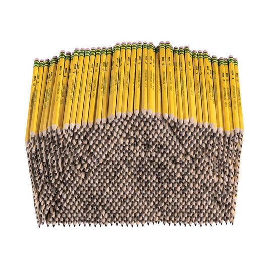 Laser-engraved yellow Ticonderoga pencils with custom names