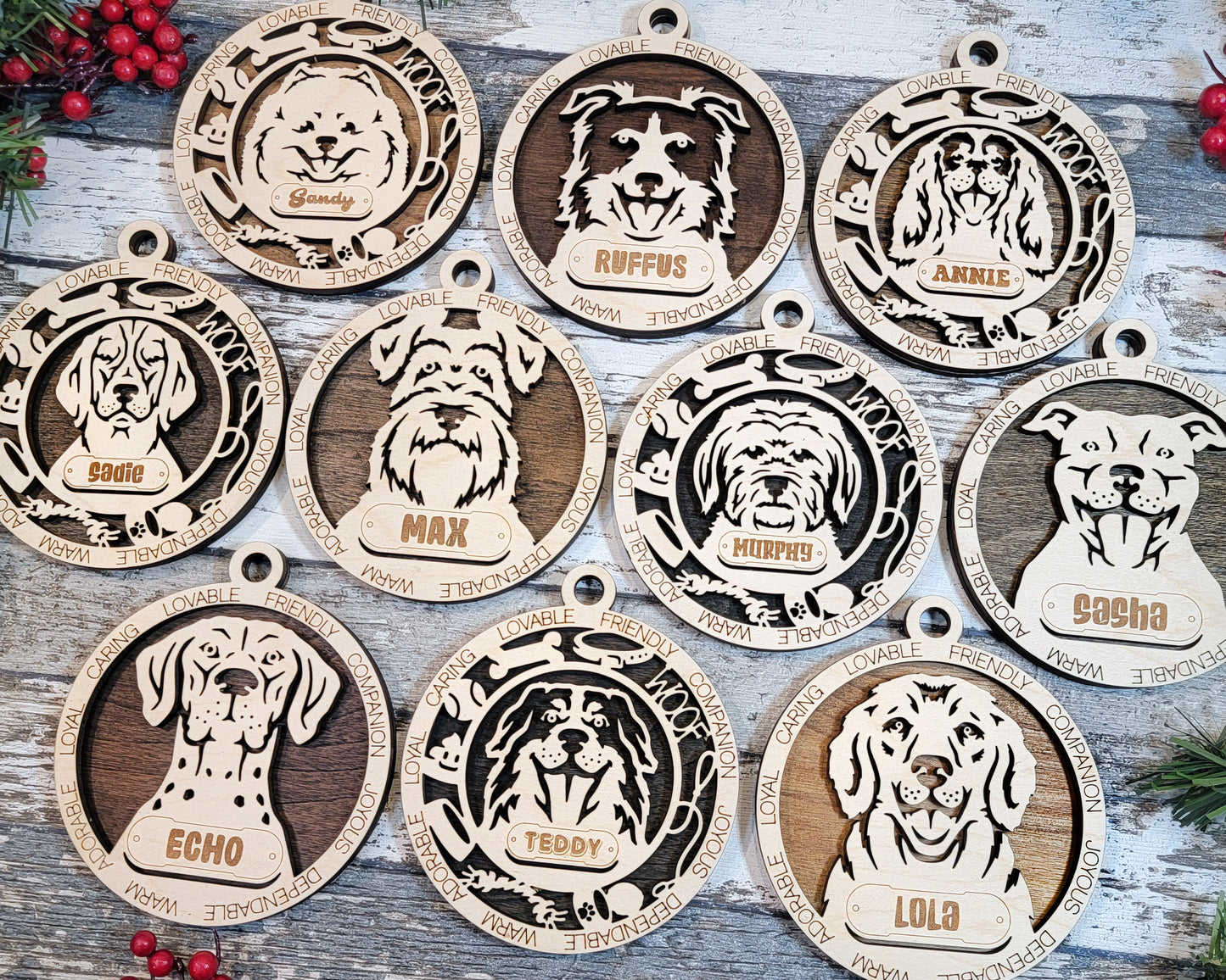 Adorable Dog Ornaments (A Breeds)